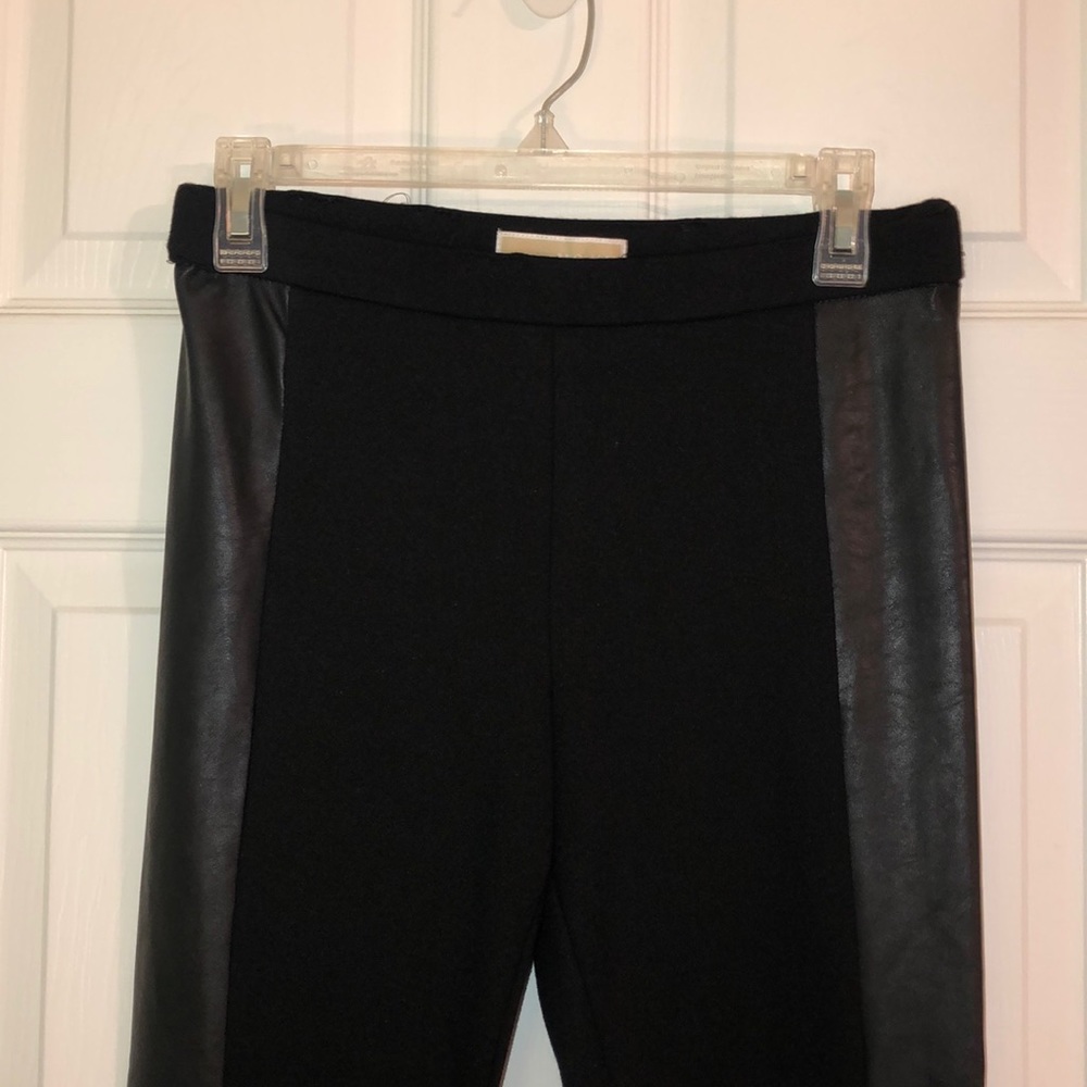 Michael Kors half leather leggings